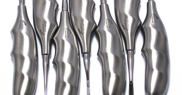 6-Piece Dental Root Elevator Set - Stainless Steel PDL Luxators For Oral Surgery